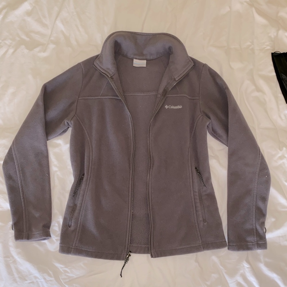 Columbia Full Zip grey fleece jacket
